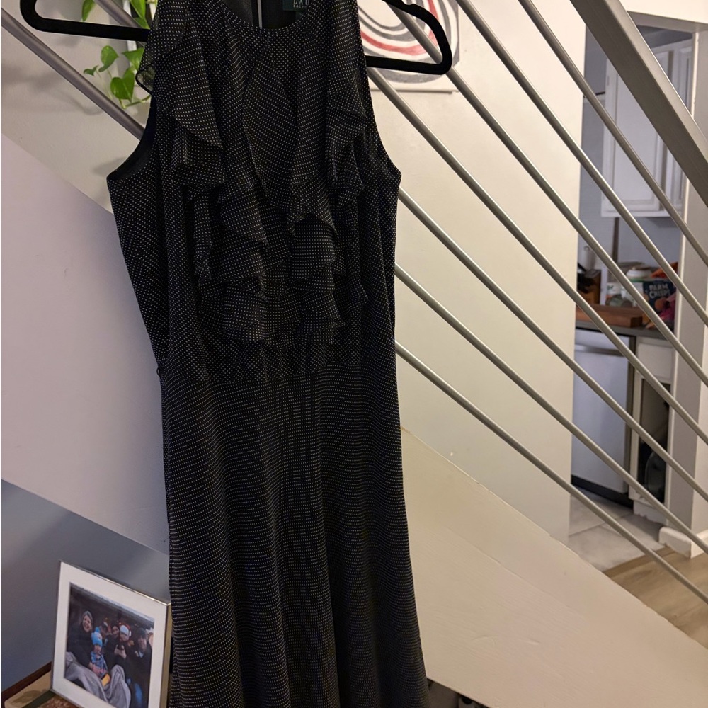 Ralph Lauren Black Ruffle Midi Dress